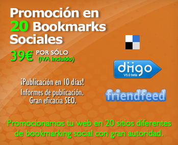 Promoción en 20 Bookmarks Sociales